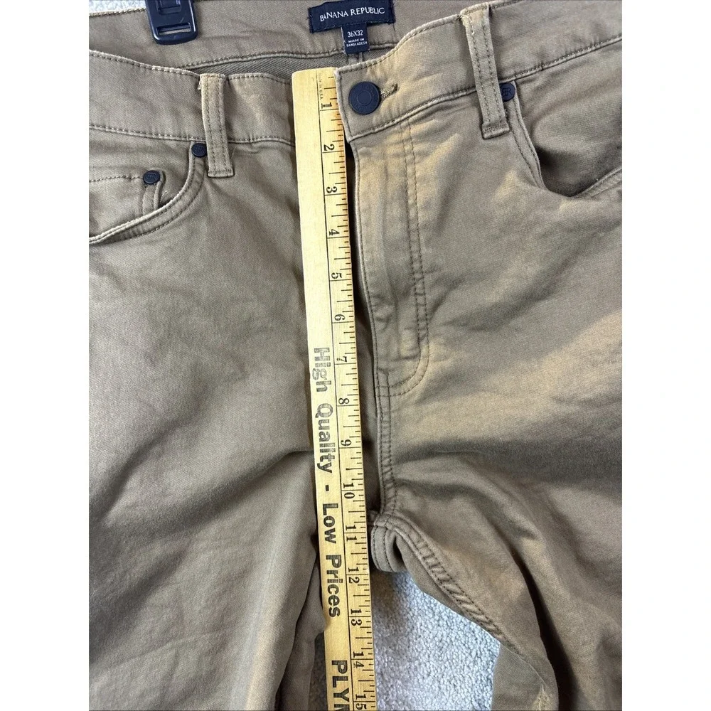 Banana Republic Traveler Pants Mens 36x32 Brown Slim Fit Stretch Cotton Chino